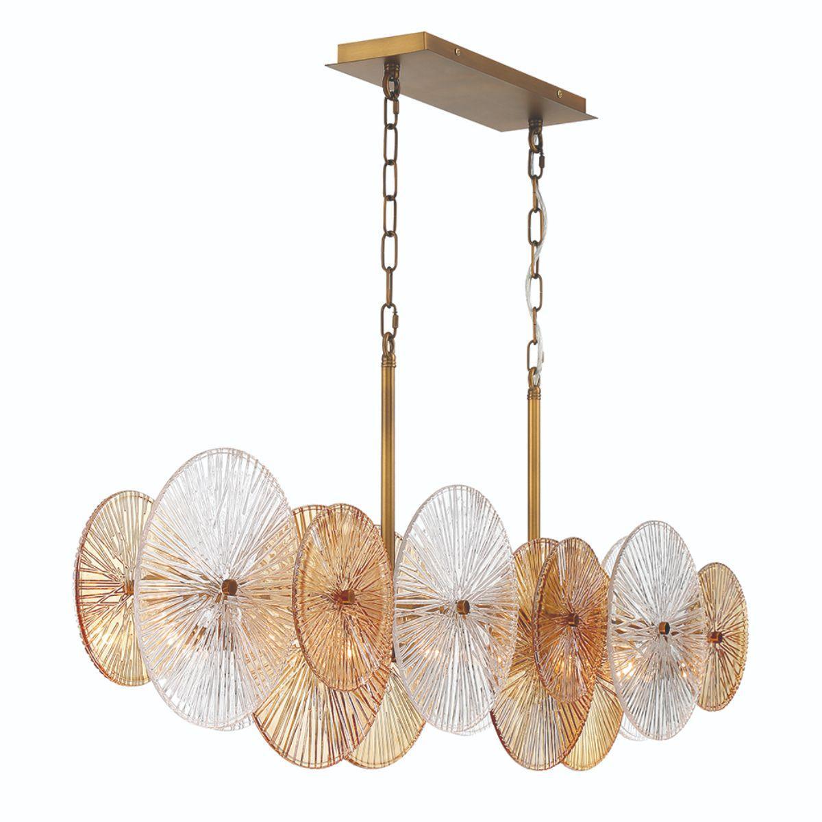 Sue-Anne 57 in. 8 Lights Chandelier Brass Finish - Bees Lighting