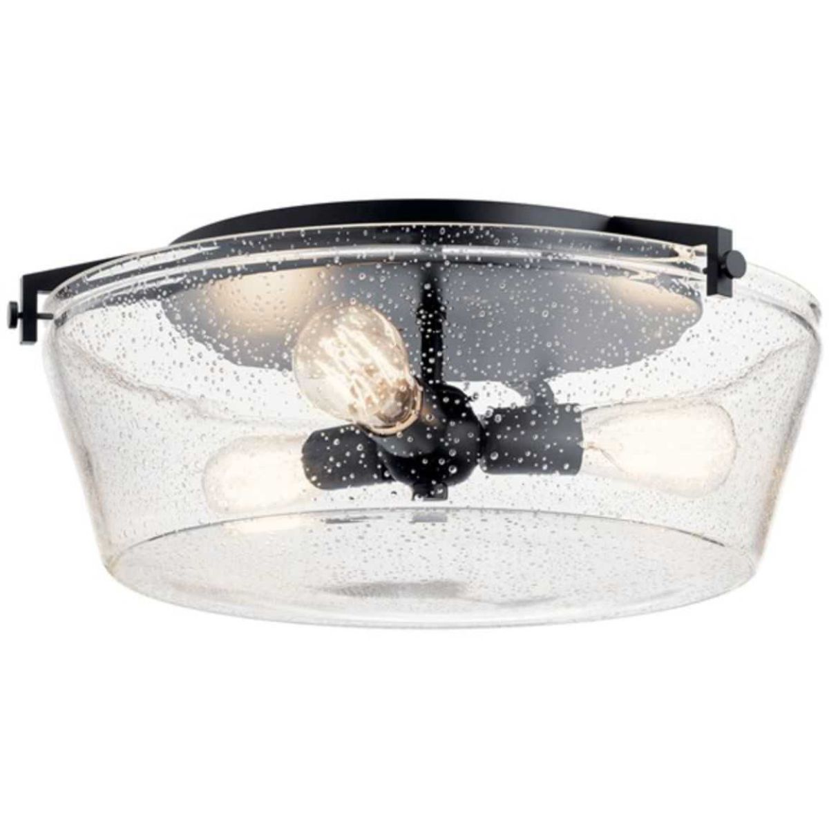 Alton 19 in. Ceiling Flush Mount Light Black Finish