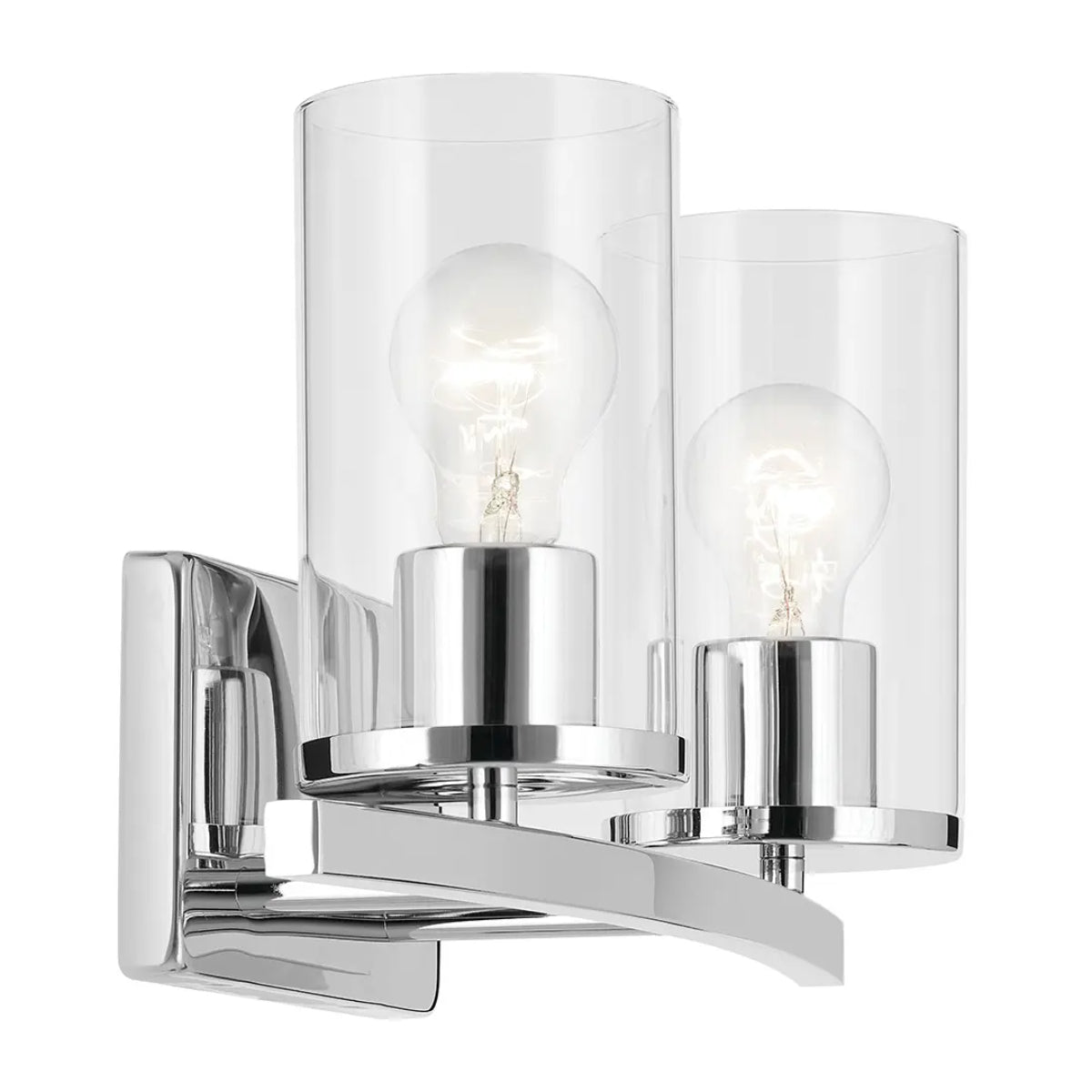 Crosby 15" 2-Light Vanity Light with Clear Glass, Chrome Finish