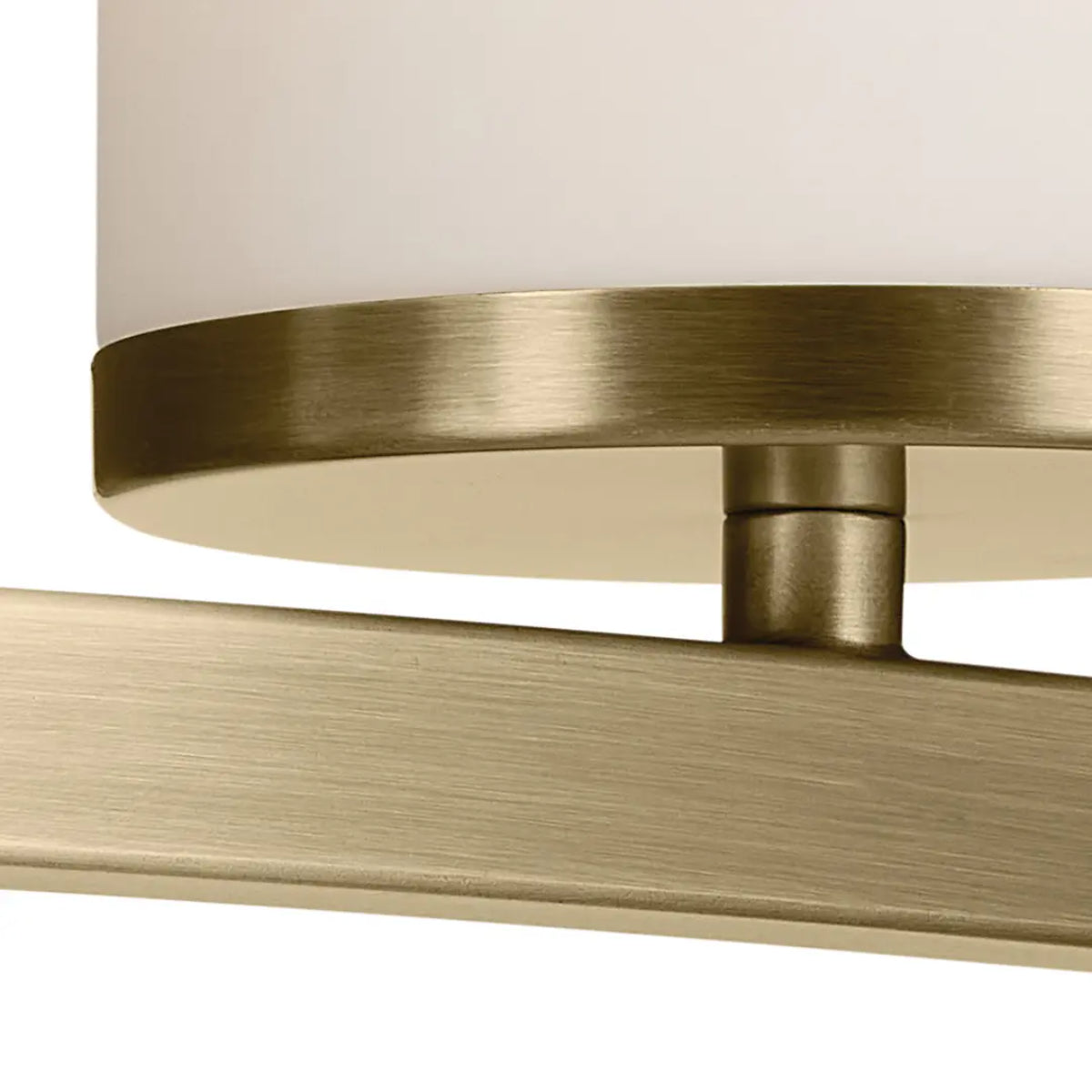 Crosby 15" 2-Light Vanity Light with Satin Etched Cased Opal Glass, Natural Brass Finish