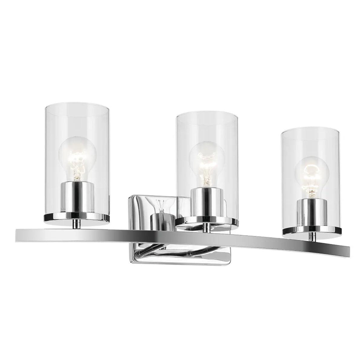 Crosby 23 In 3-Lights Bathroom Vanity Light, Chrome Finish - Bees Lighting