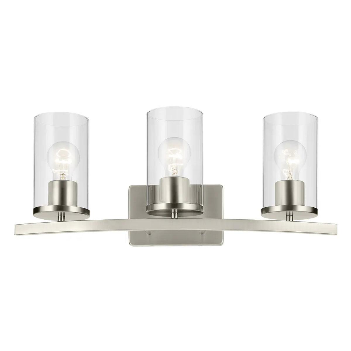 Crosby 23 In 3-Lights Bathroom Vanity Light, Brushed Nickel Finish - Bees Lighting