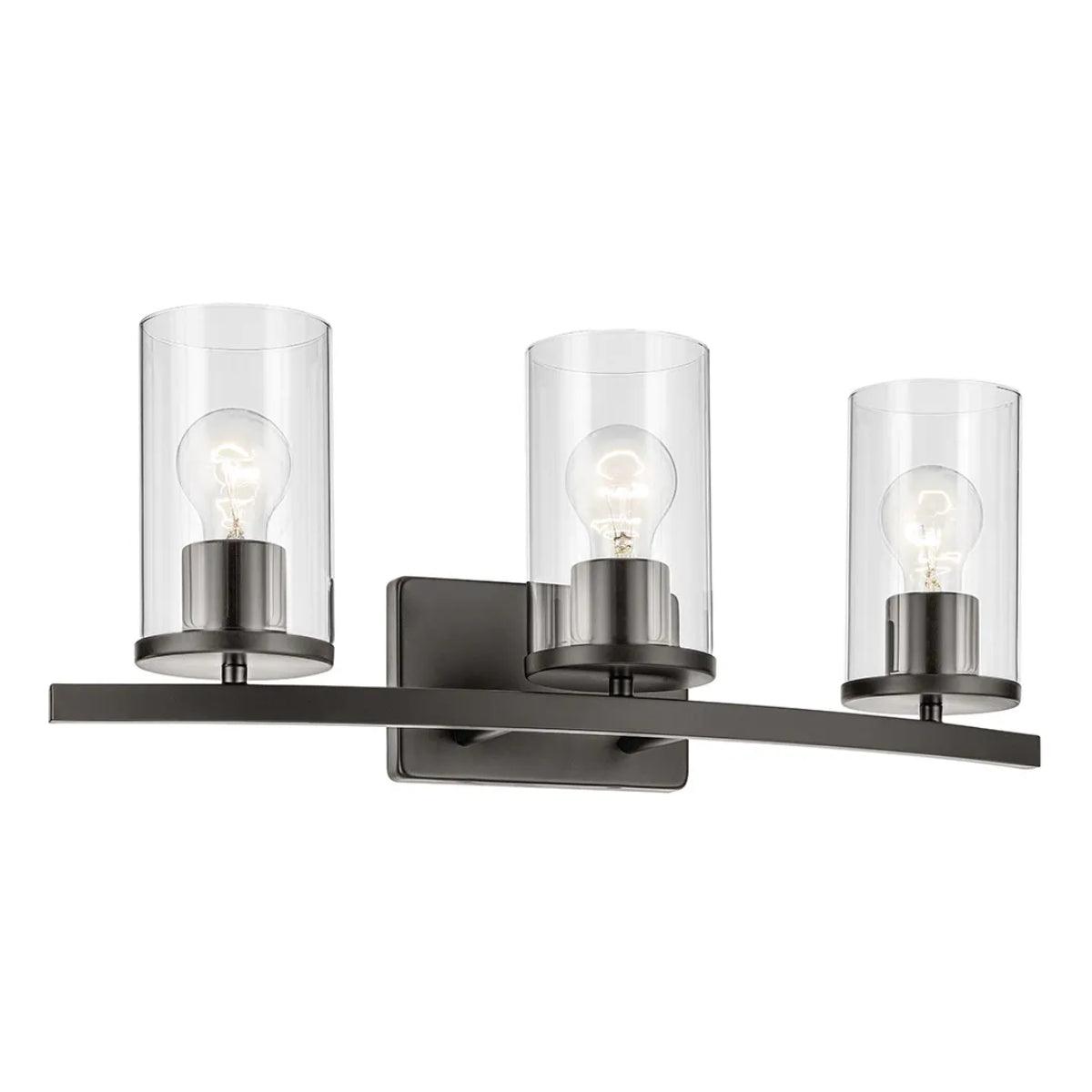 Crosby 23 In 3-Lights Bathroom Vanity Light, Bronze Finish - Bees Lighting