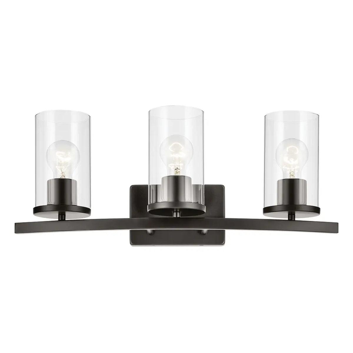 Crosby 23 In 3-Lights Bathroom Vanity Light, Bronze Finish - Bees Lighting