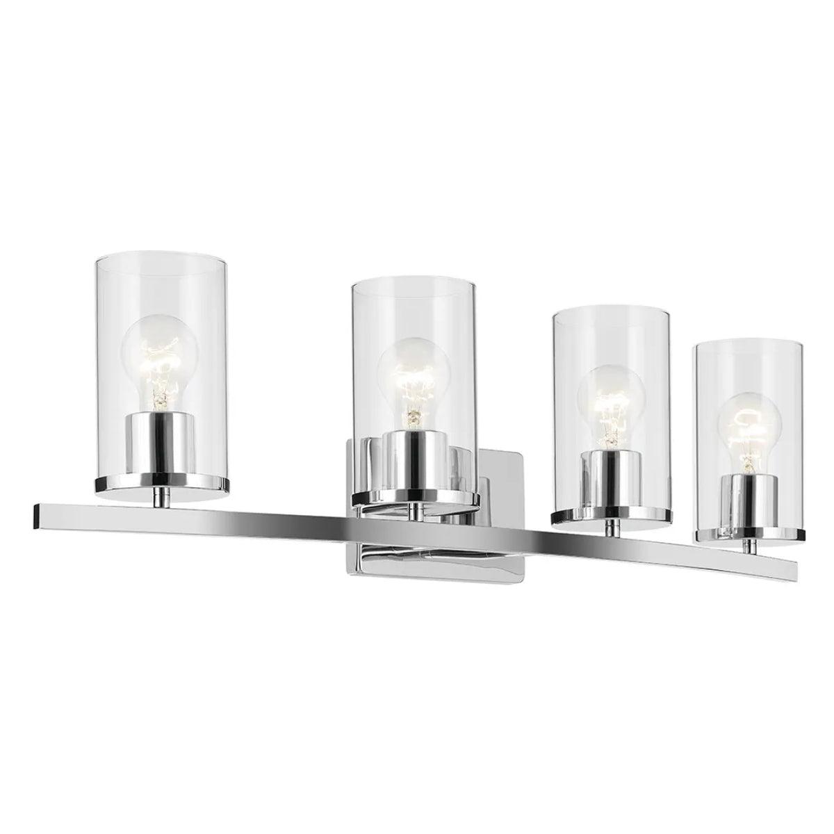 Crosby 31 In 4-Lights Bathroom Vanity Light, Chrome Finish - Bees Lighting