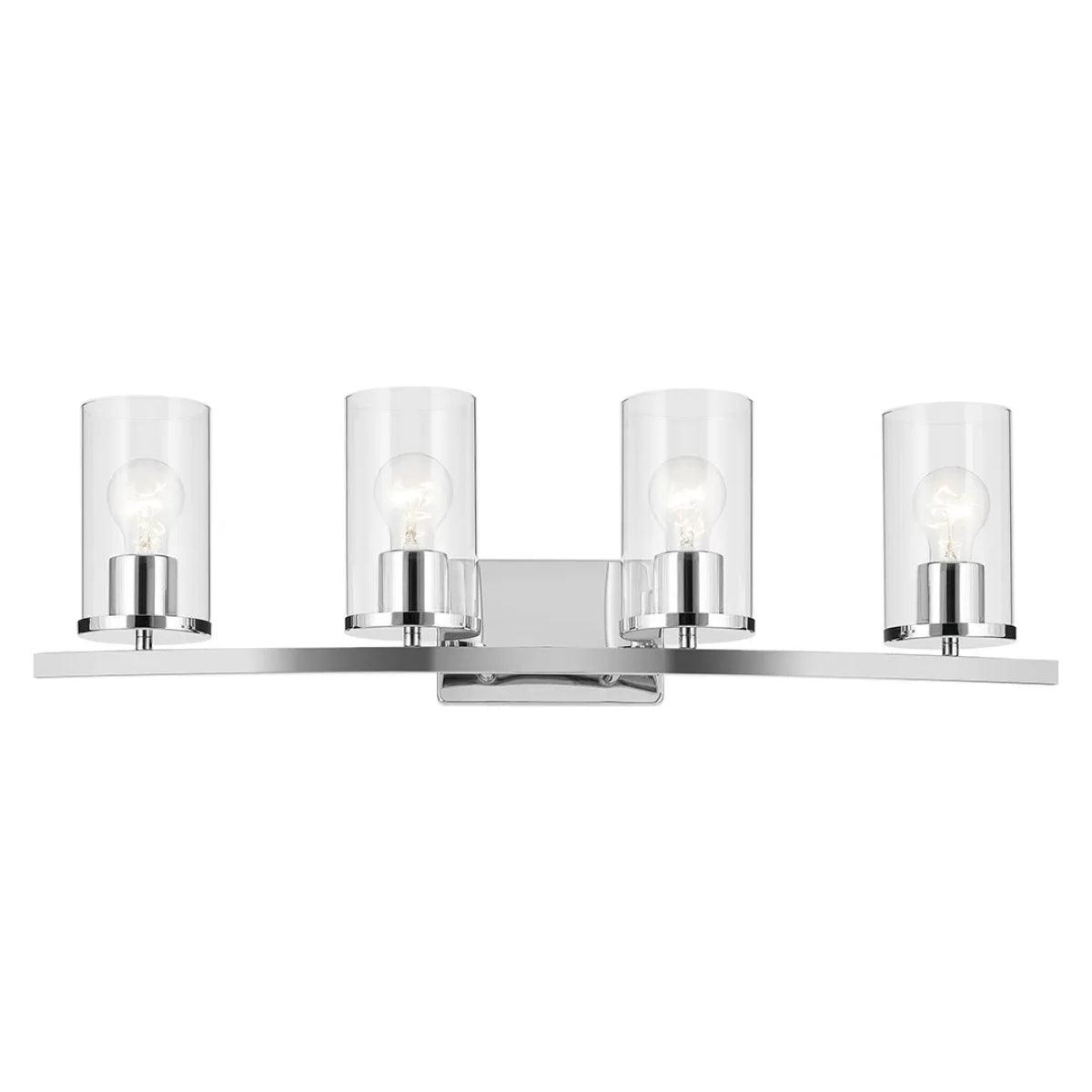 Crosby 31 In 4-Lights Bathroom Vanity Light, Chrome Finish - Bees Lighting