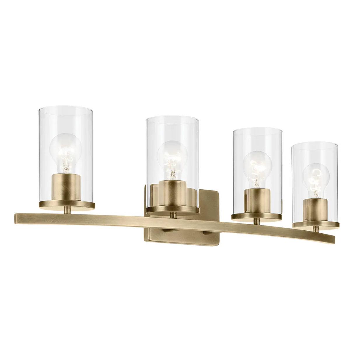 Crosby 31 In 4-Lights Bathroom Vanity Light, Gold Finish - Bees Lighting