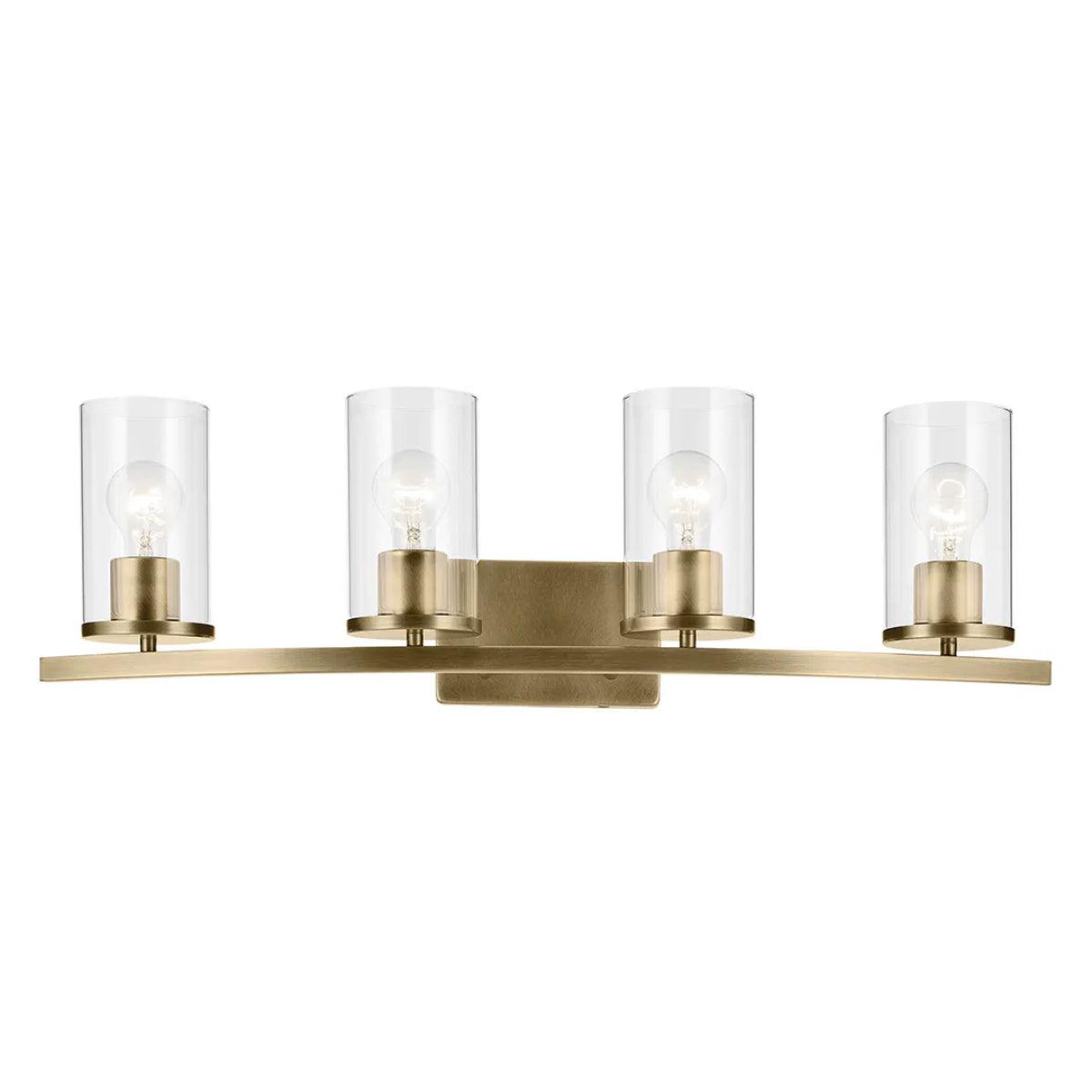 Crosby 31 In 4-Lights Bathroom Vanity Light, Gold Finish - Bees Lighting