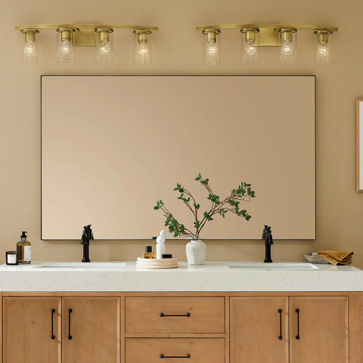 Crosby 31 In 4-Lights Bathroom Vanity Light, Gold Finish - Bees Lighting