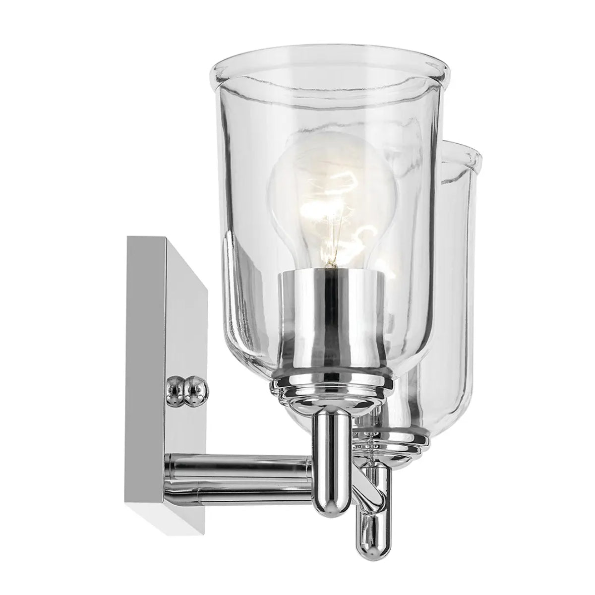 Shailene 13" 2-Light Bathroom Vanity Light with Clear Glass, Chrome Finish