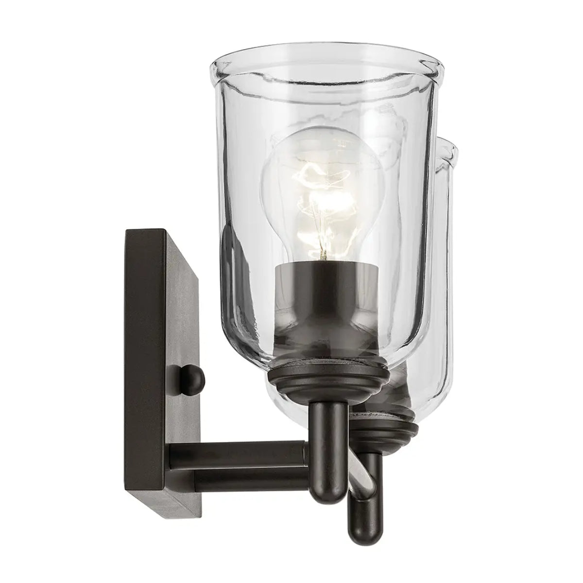 Shailene 13" 2-Light Bathroom Vanity Light with Clear Glass, Olde Bronze Finish