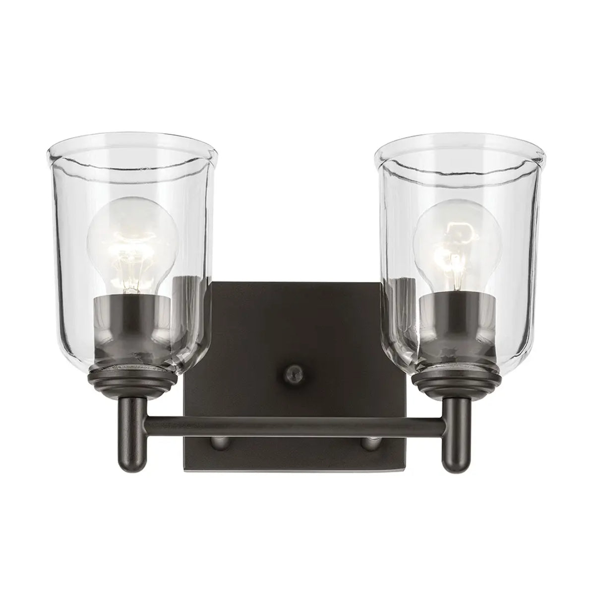 Shailene 13" 2-Light Bathroom Vanity Light with Clear Glass, Olde Bronze Finish