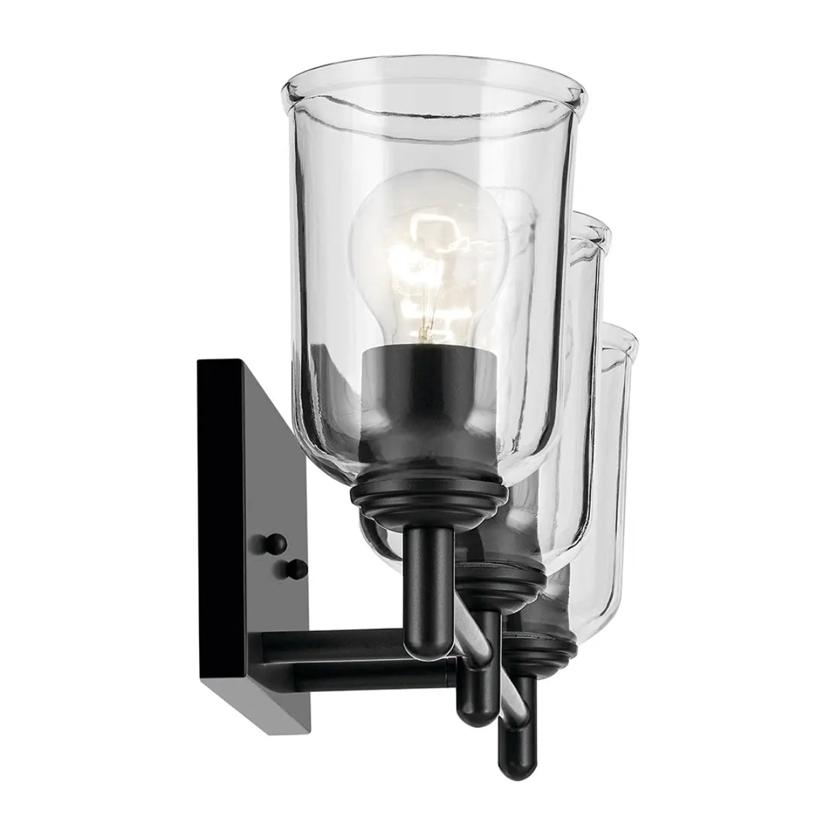 Shailene 21" 3-Light Bathroom Vanity Light with Clear Glass, Black Finish - Bees Lighting