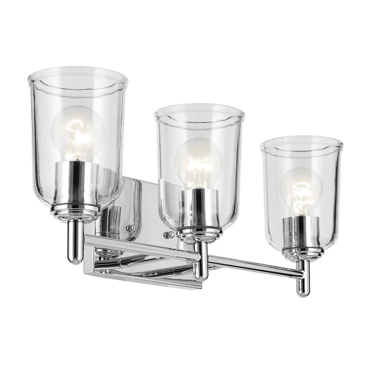 Shailene 21" 3-Light Bathroom Vanity Light with Clear Glass, Chrome Finish