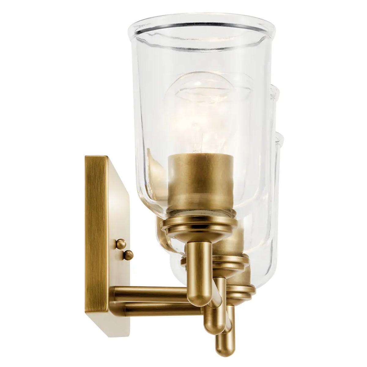 Shailene 21" 3-Light Bathroom Vanity Light with Clear Glass, Natural Brass Finish