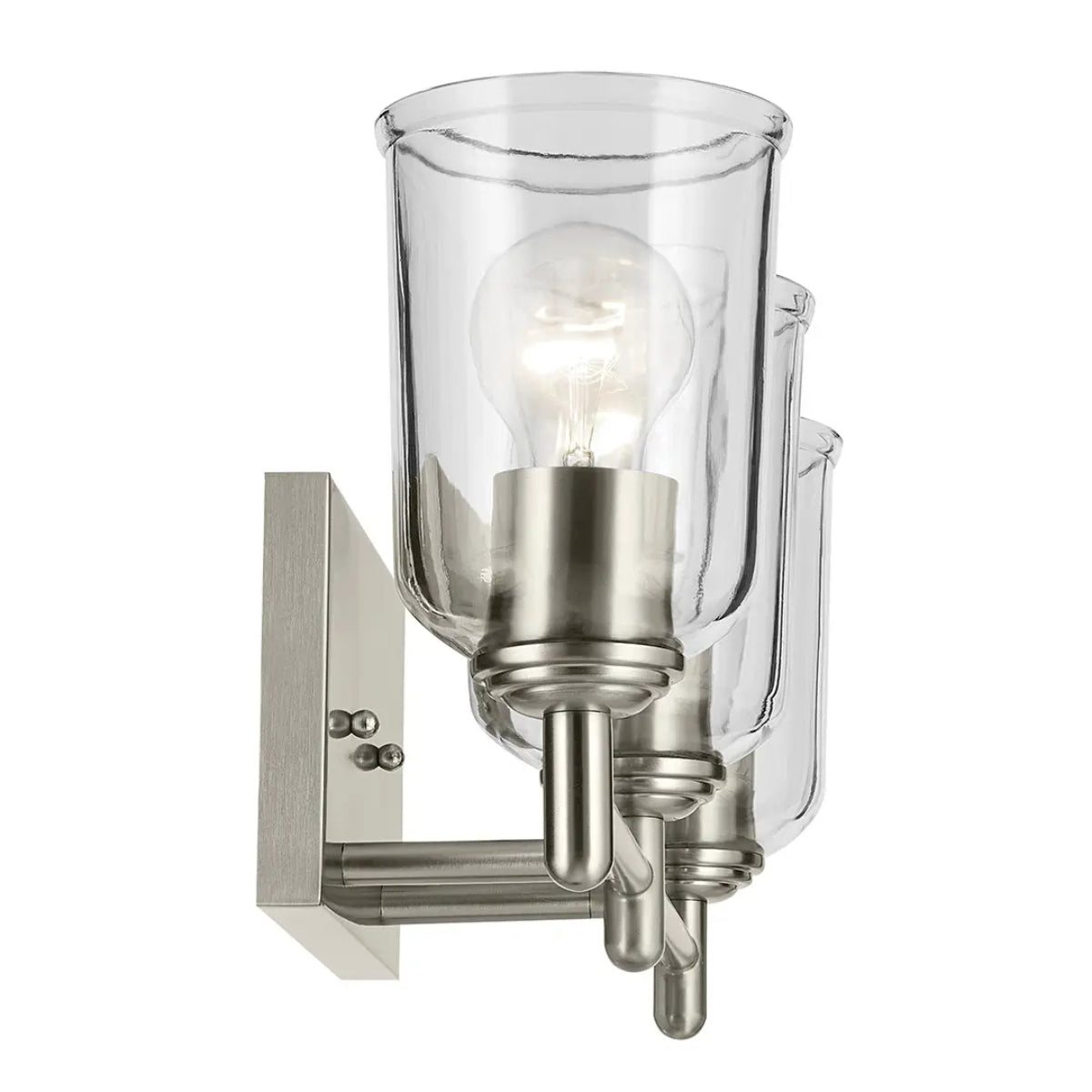 Shailene 21" 3-Light Bathroom Vanity Light with Clear Glass, Brushed Nickel Finish - Bees Lighting