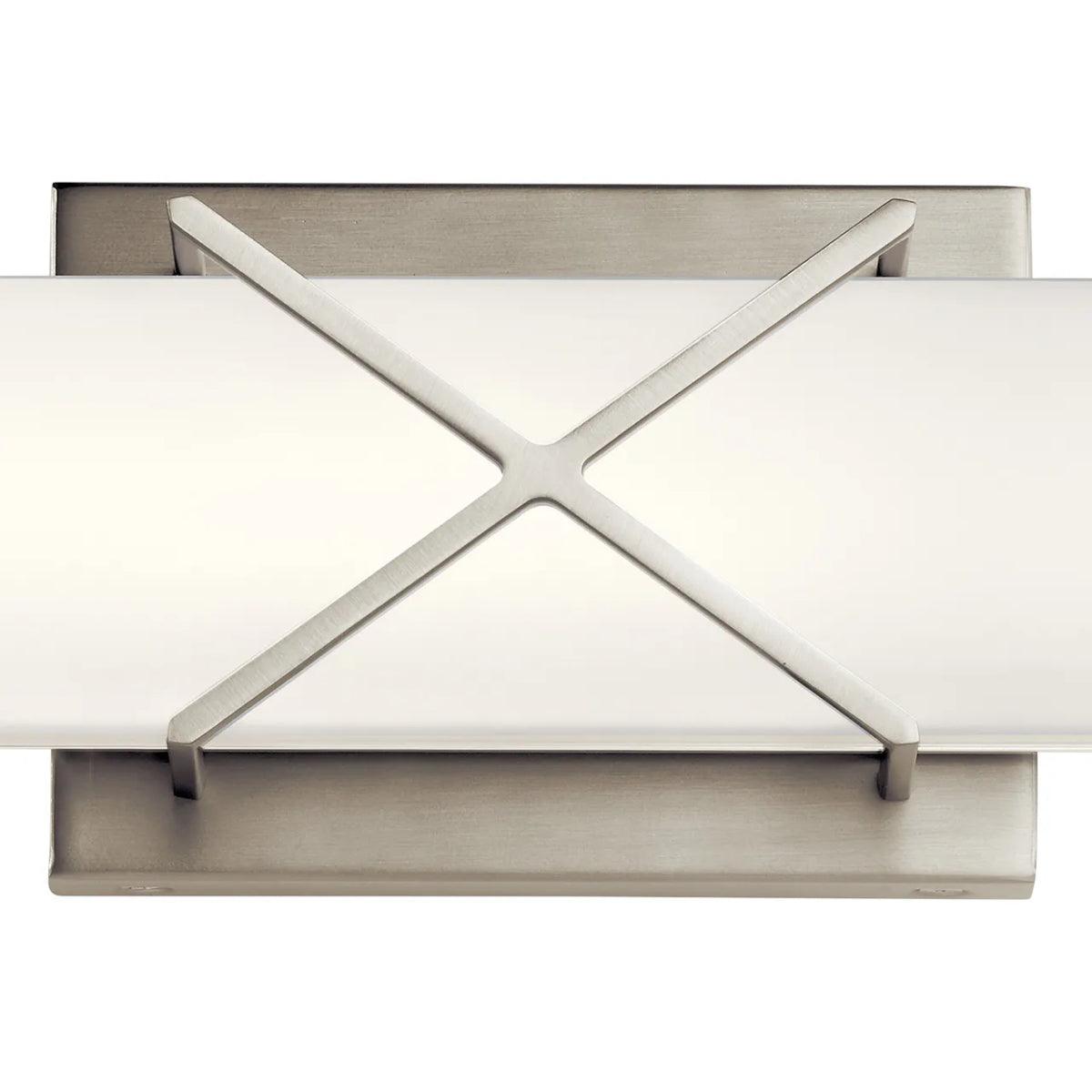 Trinsic 22 In 2-Lights LED Bathroom vanity Light With Clear Satin Etched Glass, Brushed Nickel Finish - Bees Lighting