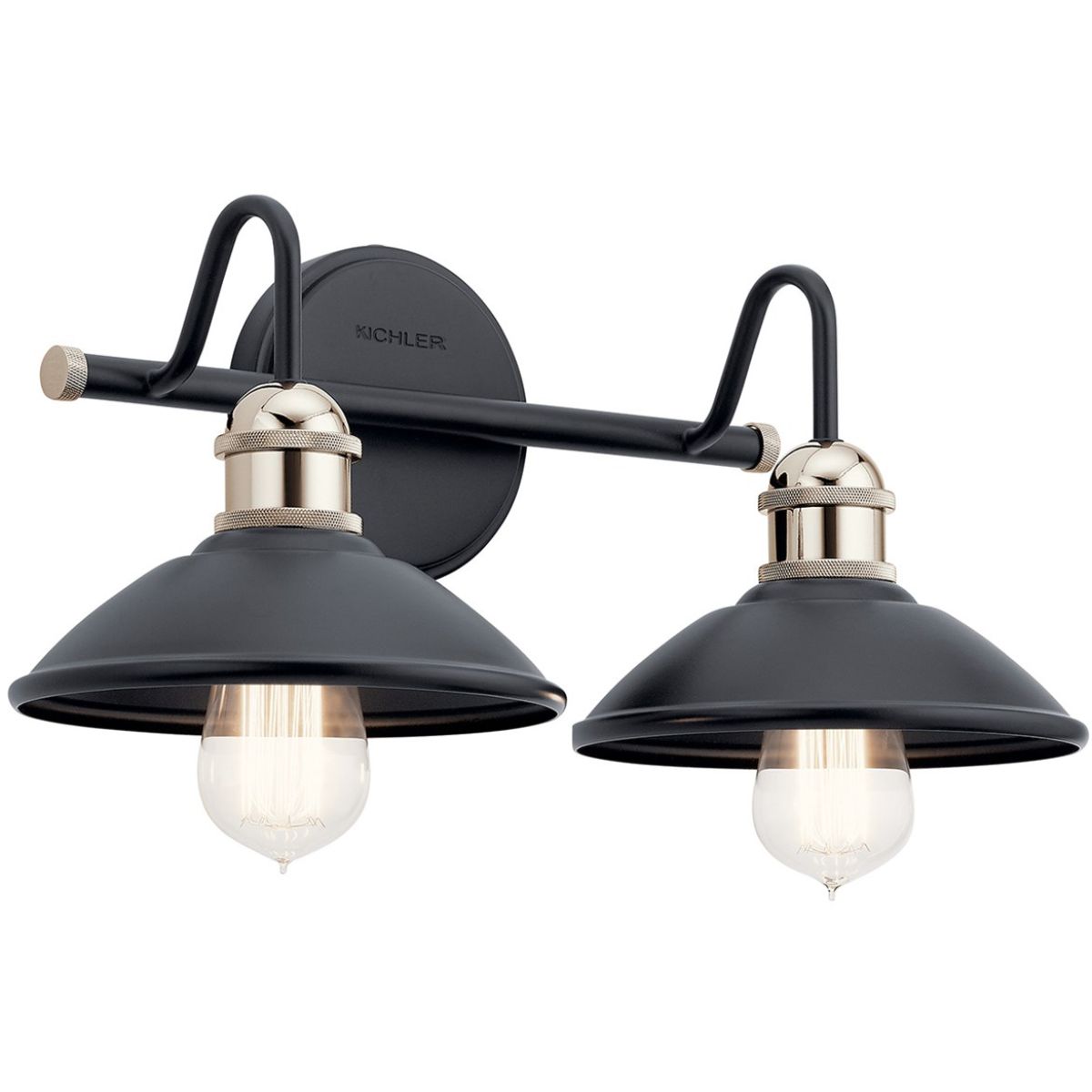 Clyde 17 in 2 Lights Vanity Light Black finish