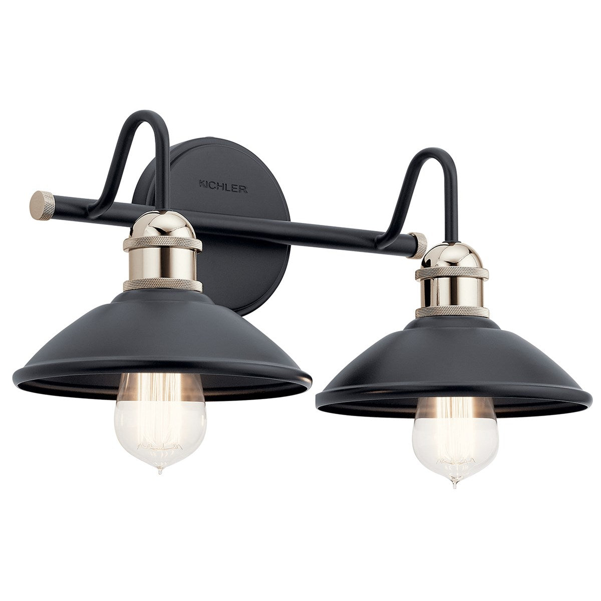 Clyde 17 in 2 Lights Vanity Light Black finish