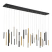 Santana 72 in. 30 Lights LED Chandelier Black & Satin Nickel & Gold Finish - Bees Lighting