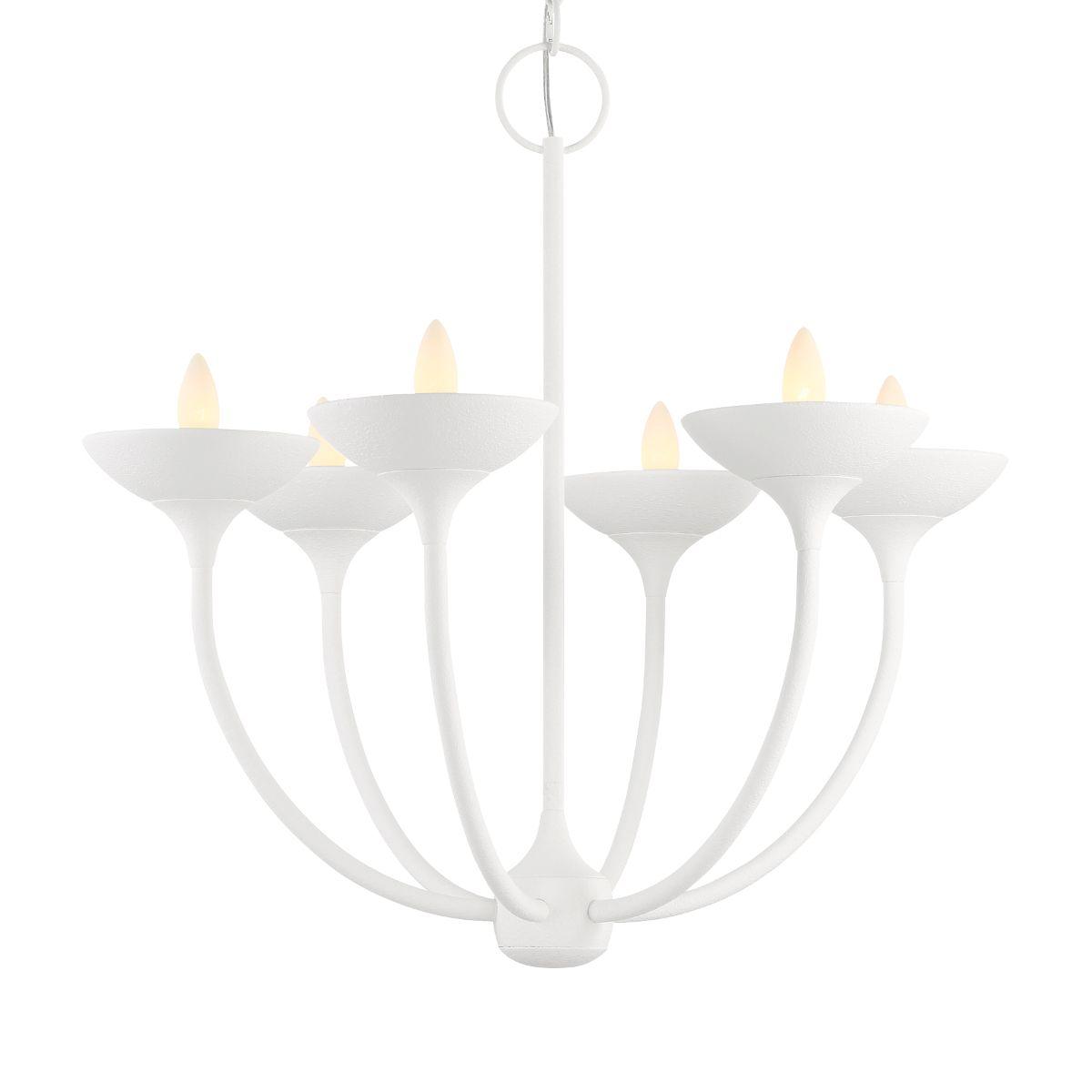 Ryton 30 In. 6 Lights Chandelier White Finish - Bees Lighting