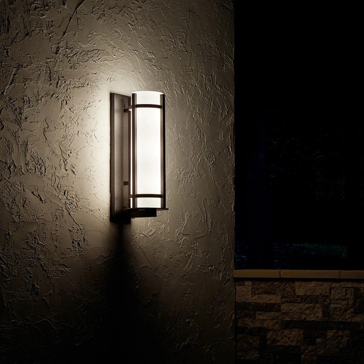 Camden 26 In 3-Lights Outdoor Wall Light With Satin Etched Opal Glass, Bronze Finish - Bees Lighting