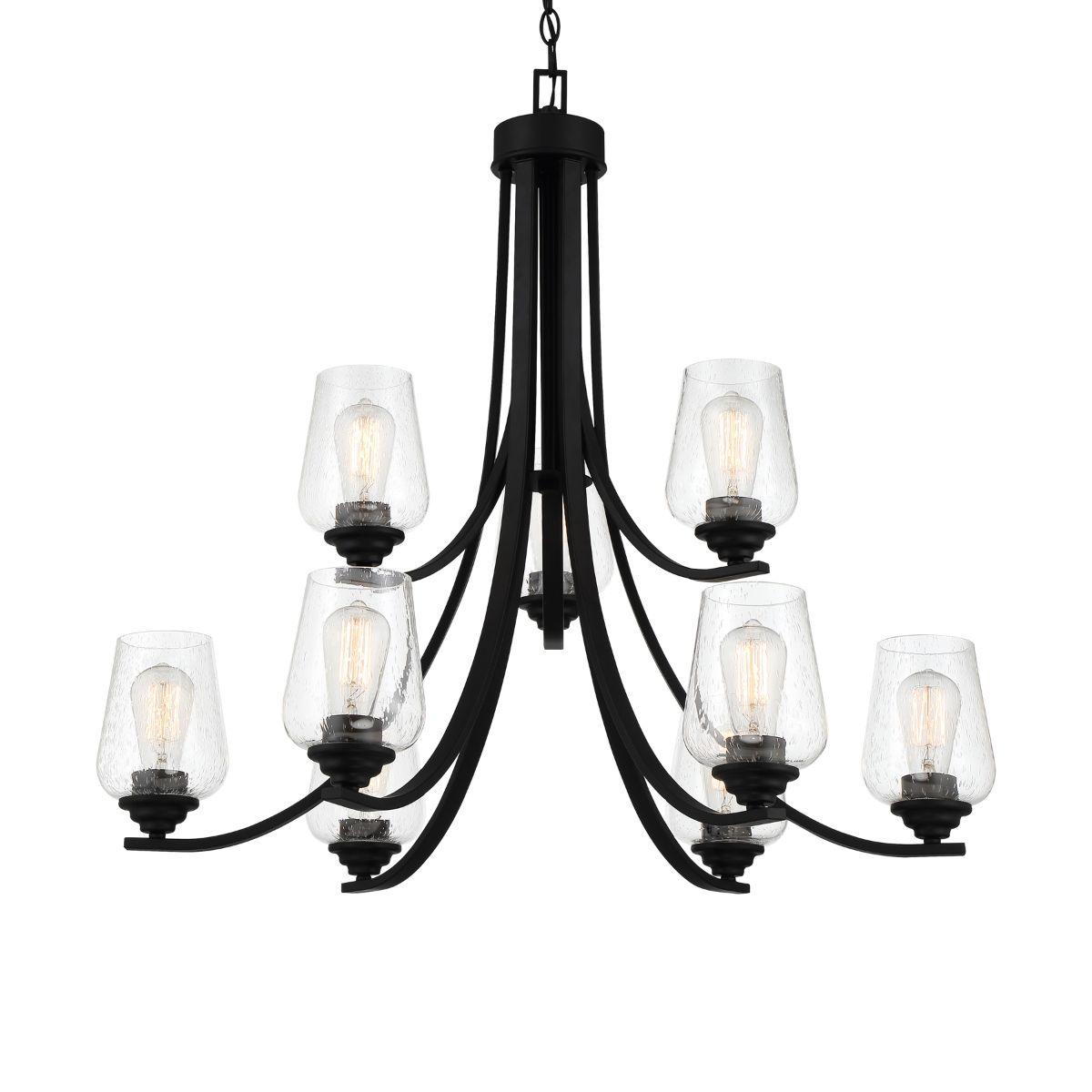 Shyloh 31 in. 9 Lights Chandelier Black finish - Bees Lighting