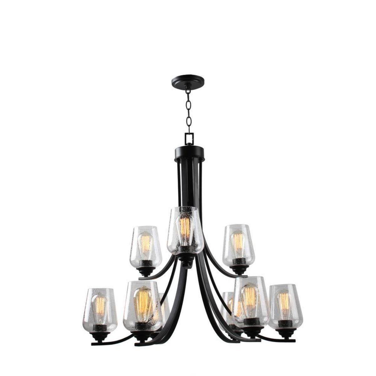 Shyloh 31 in. 9 Lights Chandelier Black finish - Bees Lighting