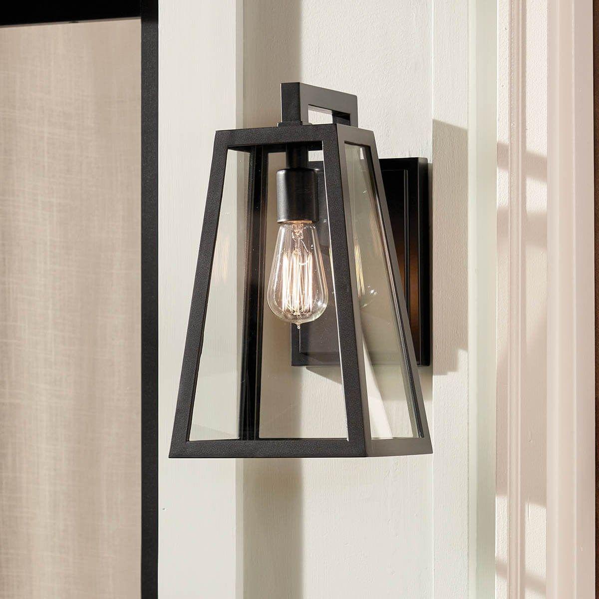 Delison 14 in. Outdoor Wall Sconce Black Finish - Bees Lighting