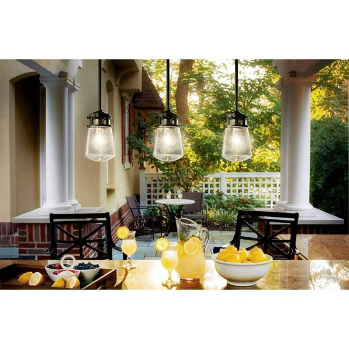 Lyndon 9.5 in. Outdoor Pendant Light Bronze Finish