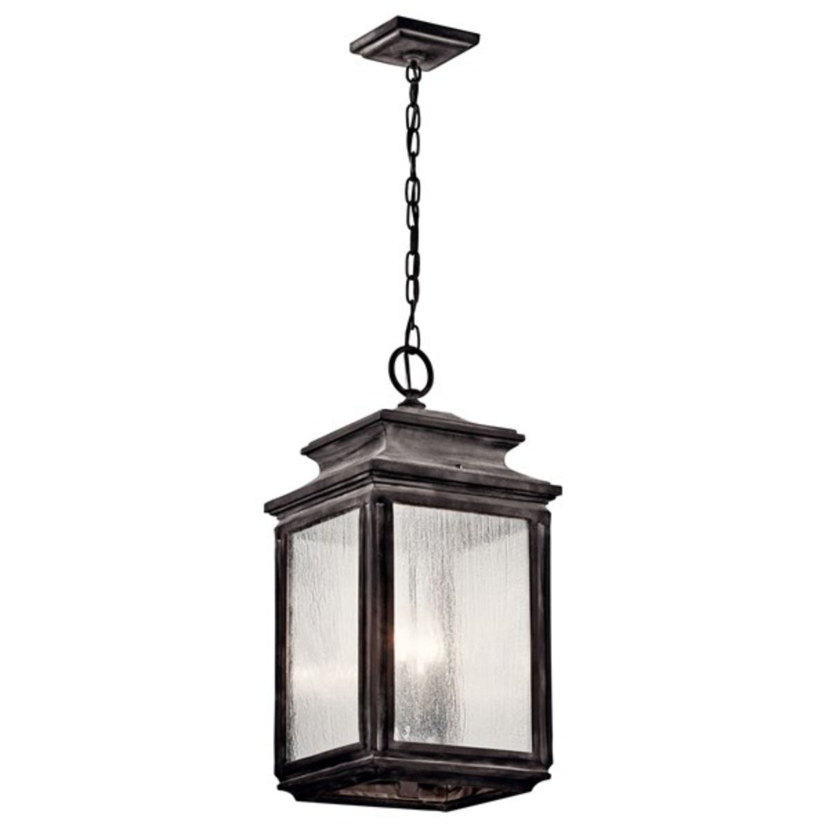 Wiscombe Park 23 In. 4 Lights Outdoor Hanging Lantern Gray Finish