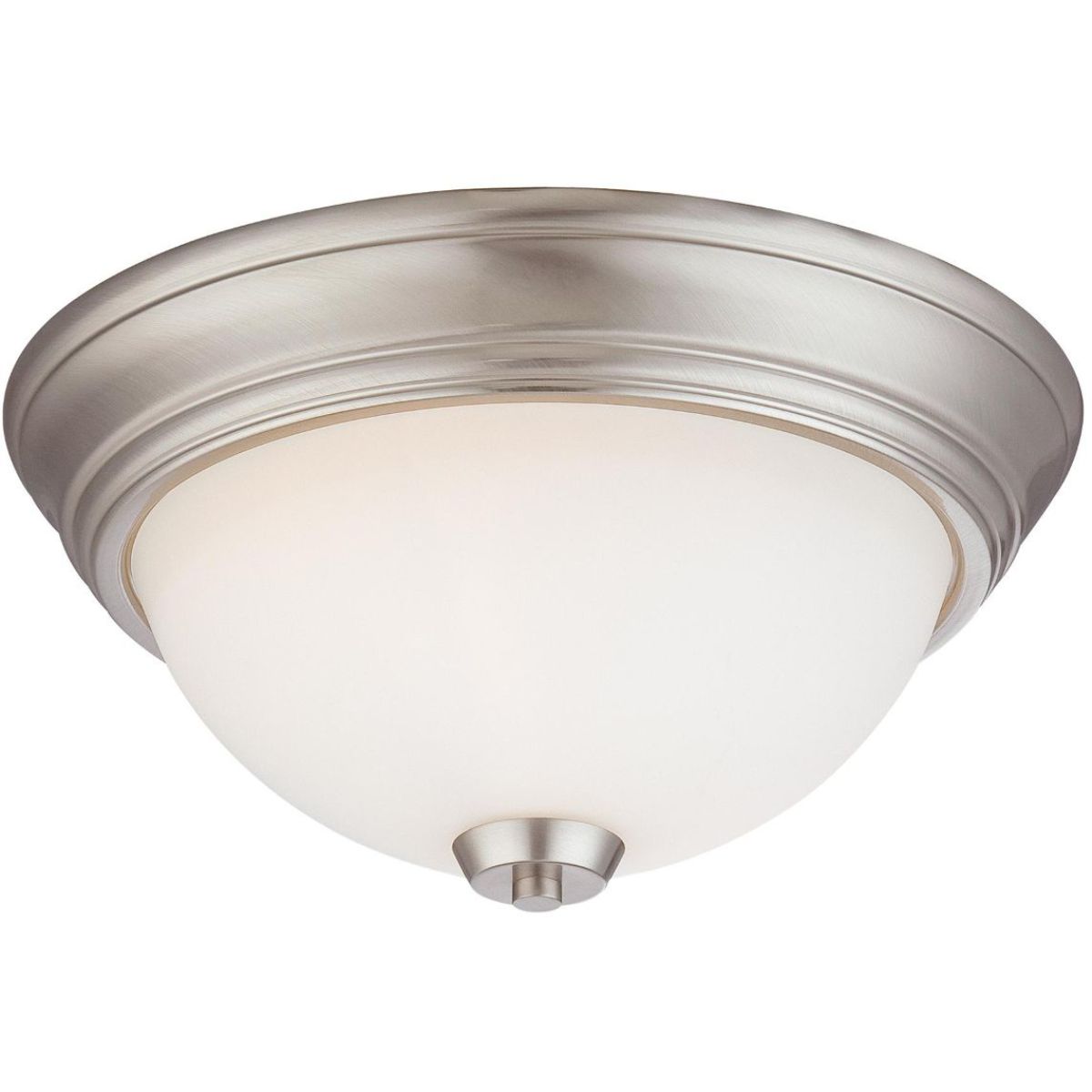 Overland Park 13 in. 2 Lights Flush Mount Light Brushed Nickel Finish - Bees Lighting