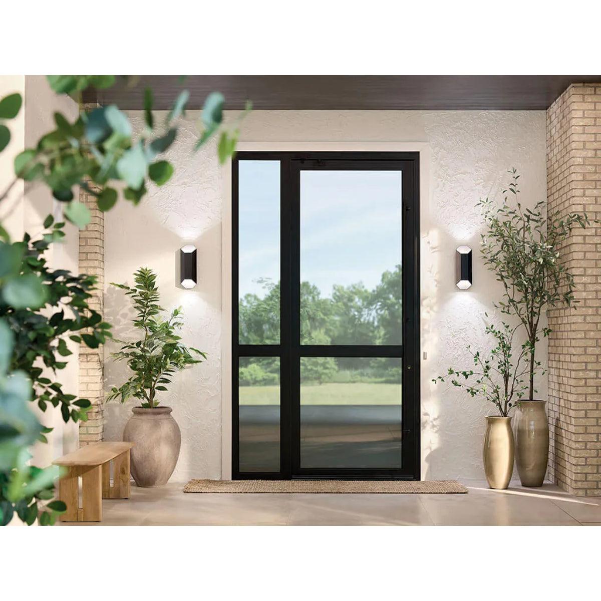 Estella 17 In 2-Lights LED Outdoor Wall Light Dark Sky Compliant, Black Finish - Bees Lighting