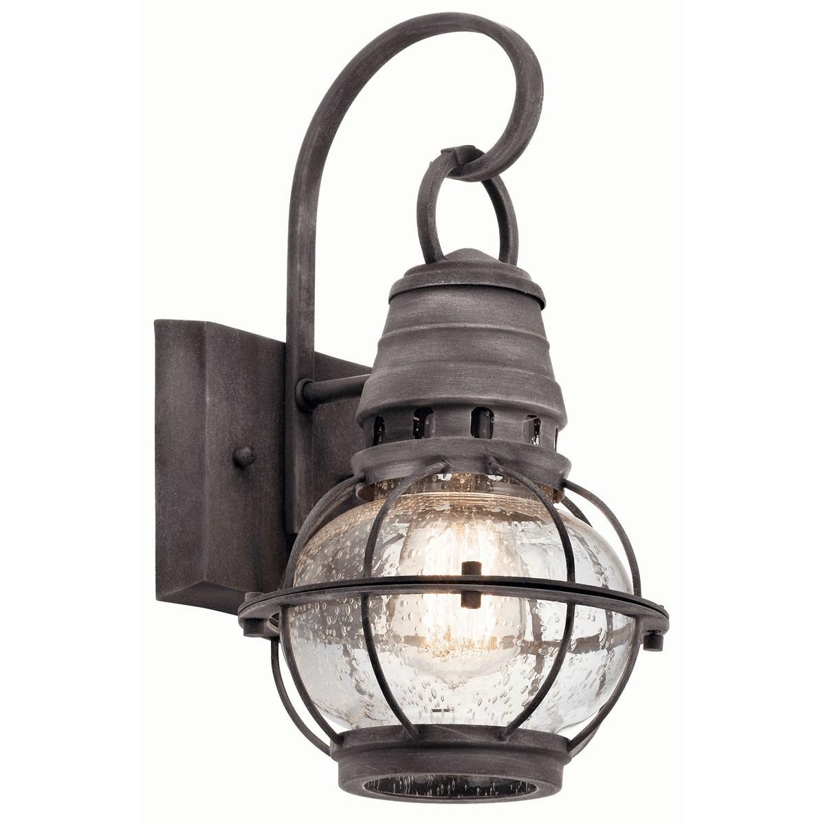 Bridge Point 13 in. Outdoor Wall Sconce Weathered Zinc Finish - Bees Lighting