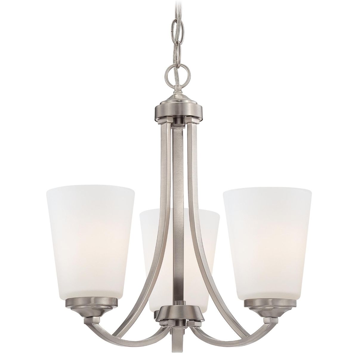 Overland Park 16 in. 3 Lights Chandelier Brushed Nickel finish - Bees Lighting