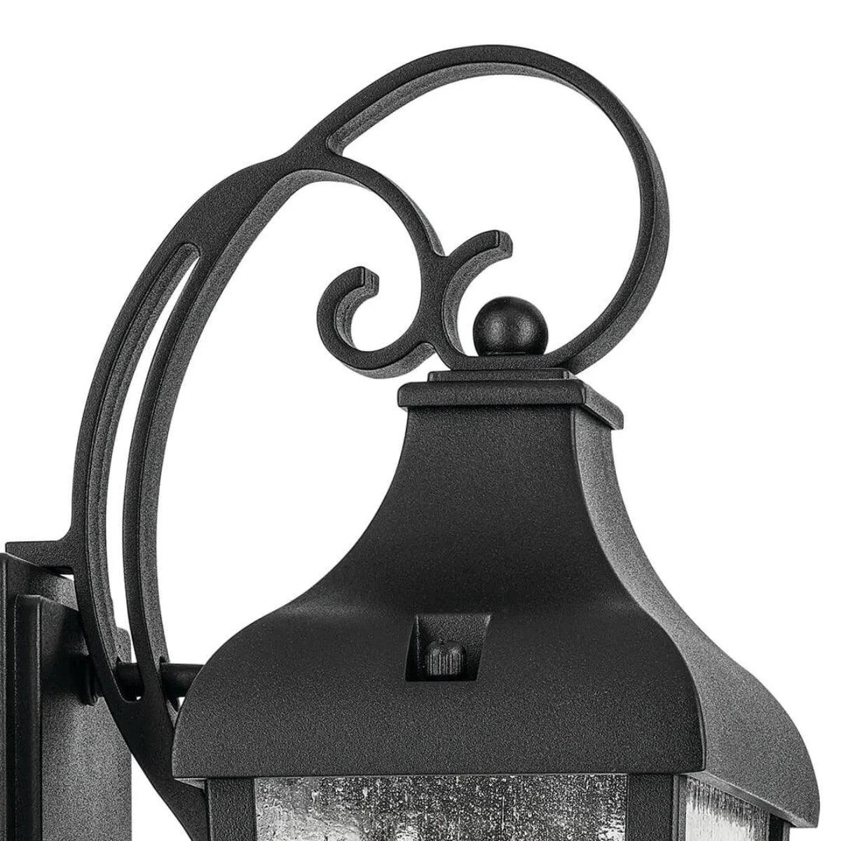 Forestdale 15 In 1-Light Outdoor Wall Light With Clear Seeded Glass, Black - Bees Lighting