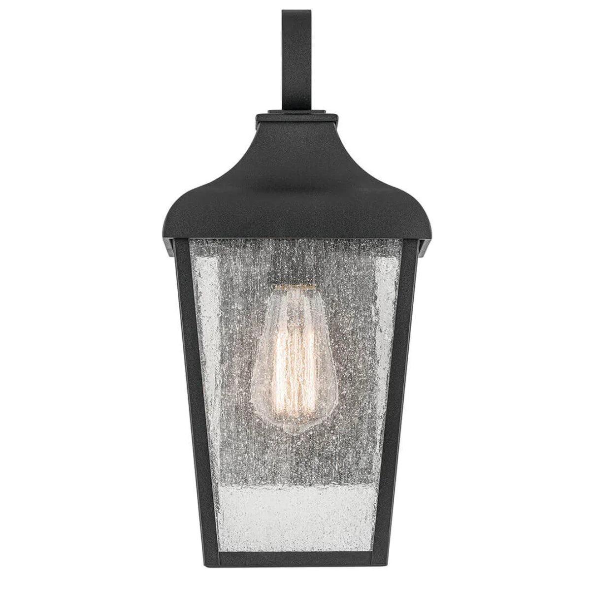 Forestdale 15 In 1-Light Outdoor Wall Light With Clear Seeded Glass, Black - Bees Lighting