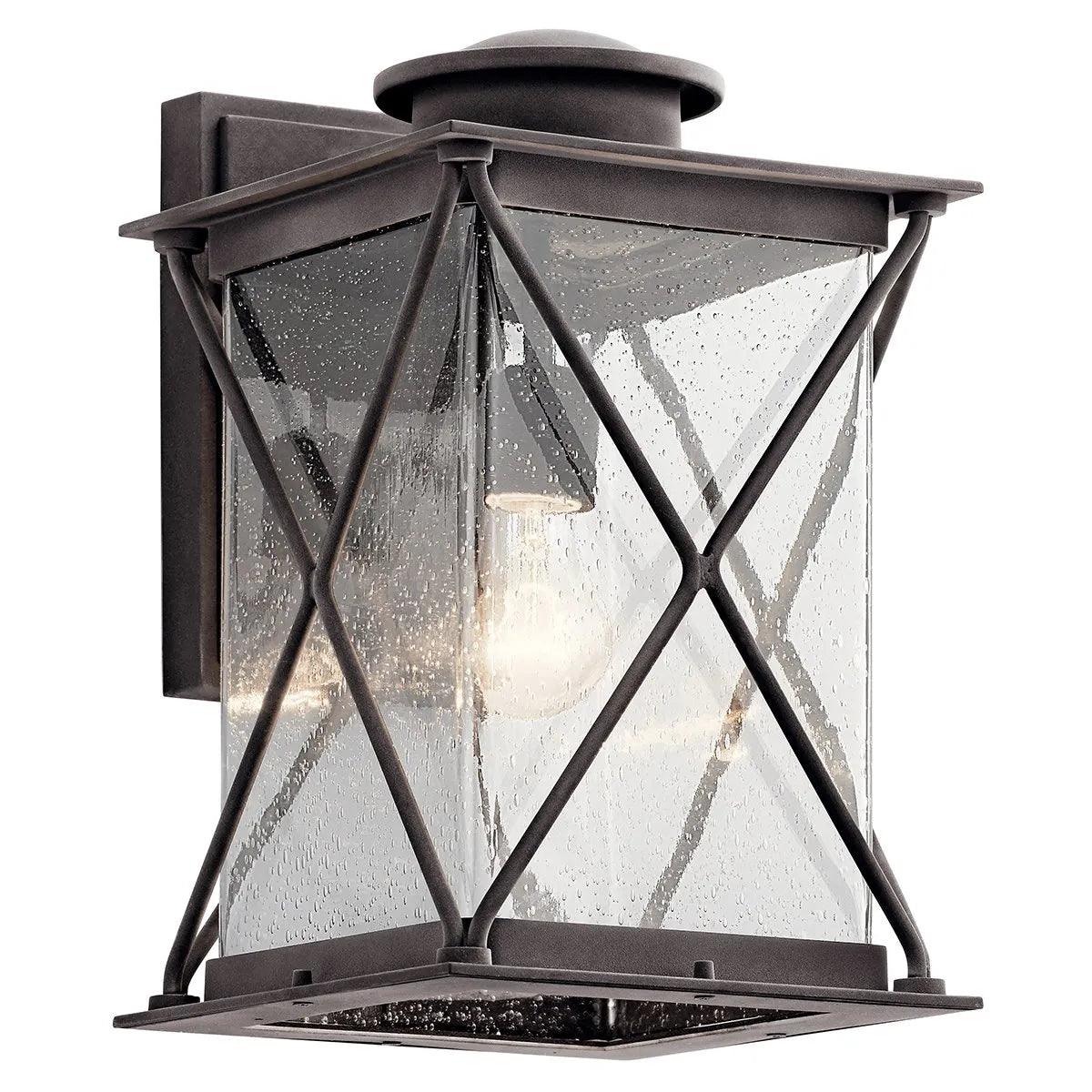 Argyle 15 in 1-Light LED Outdoor Wall Light With Clear Seeded Glass, Bronze Finish - Bees Lighting