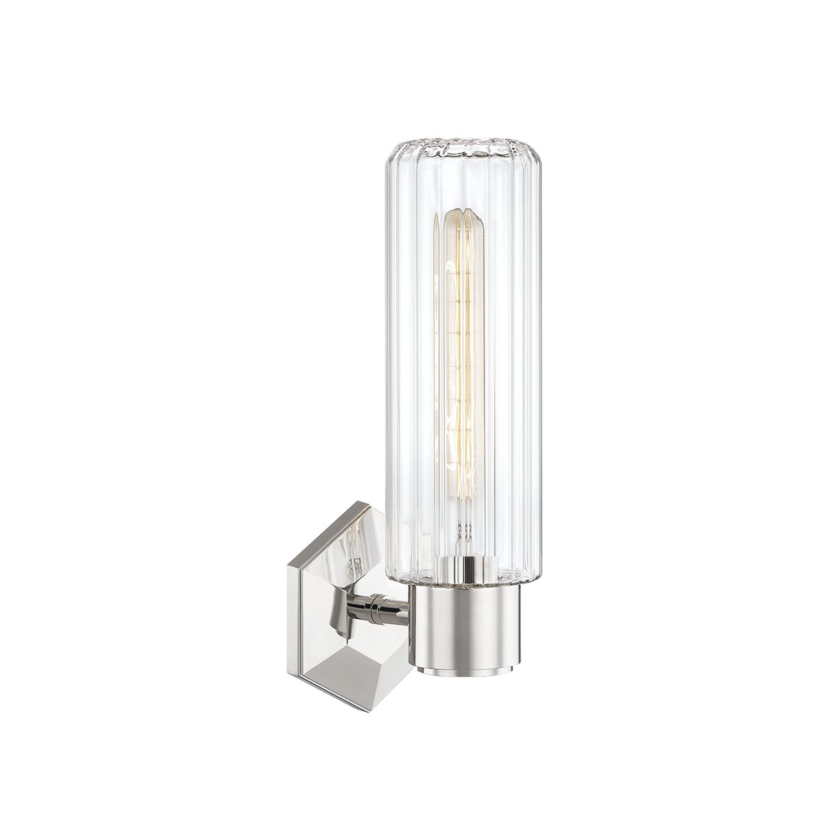 Roebling 15 in. Armed Sconce Polished Nickel finish - Bees Lighting