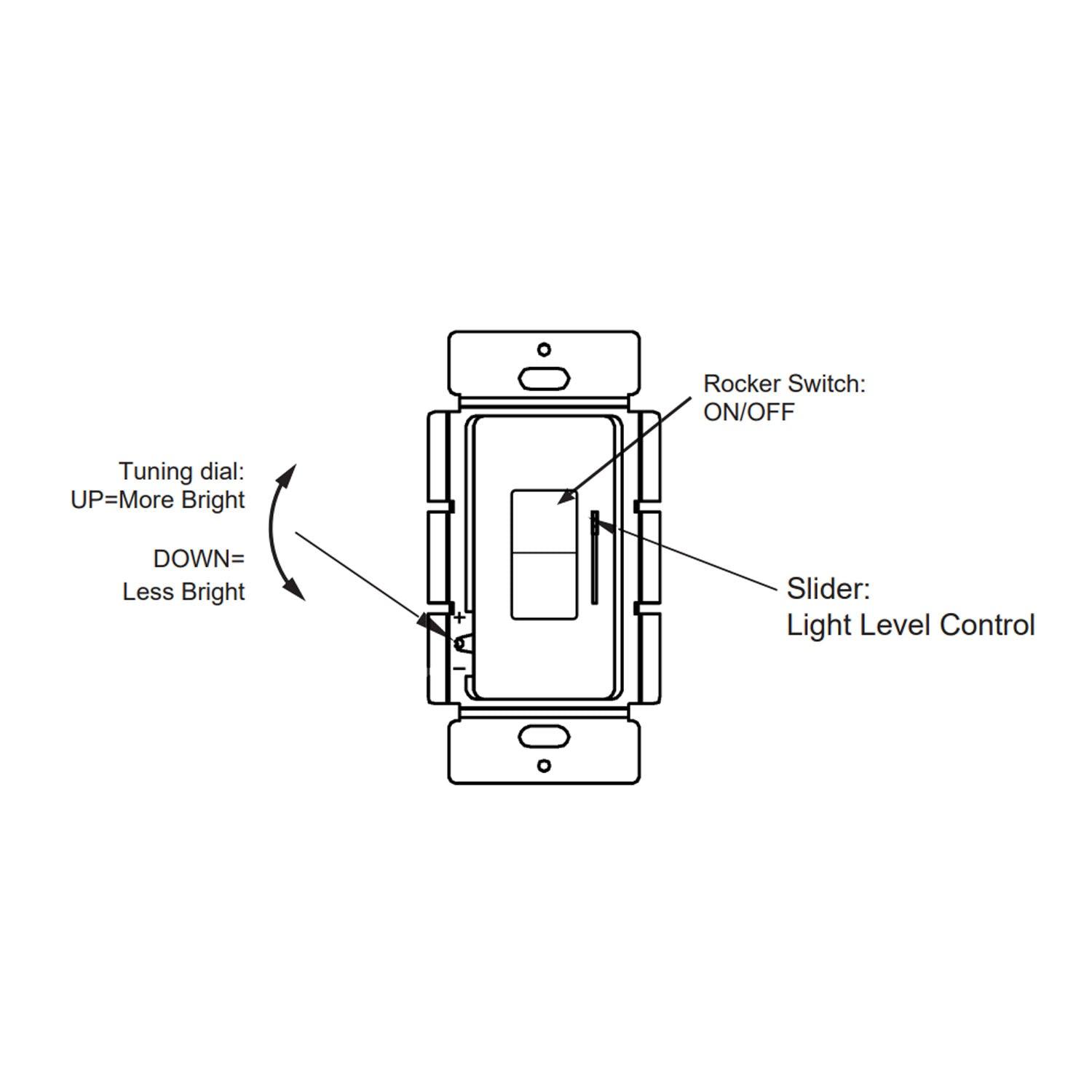 Decorator Dimmer Switch, 150 Watts LED, Single Pole/3-Way, White - Bees Lighting