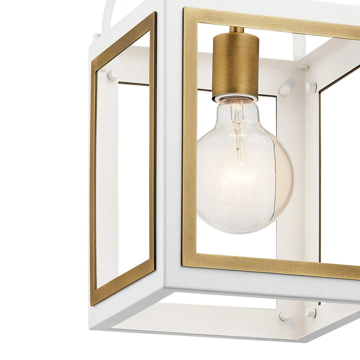 Vath 16" 1-Light Pendant Light, White and Brass Finish