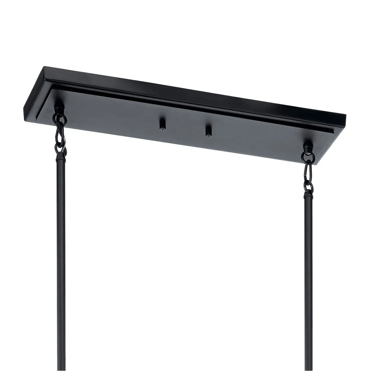 Kitner 42" 3-Light Linear Chandelier with Clear Seeded Glass, Black Finish - Bees Lighting