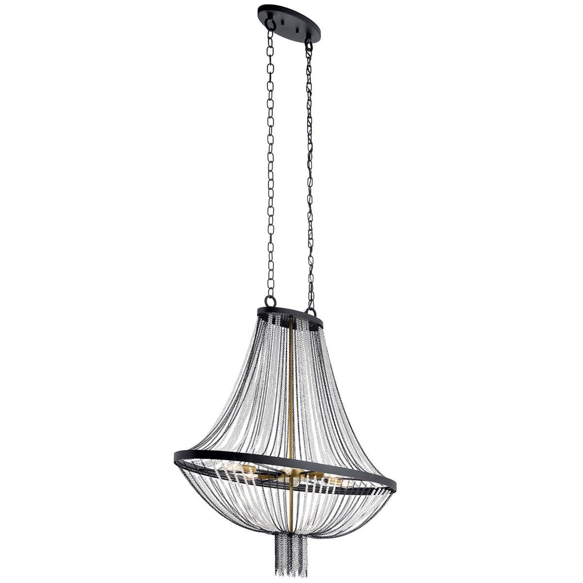 Alexia 36 In. 6 Lights Chandelier Black Finish - Bees Lighting