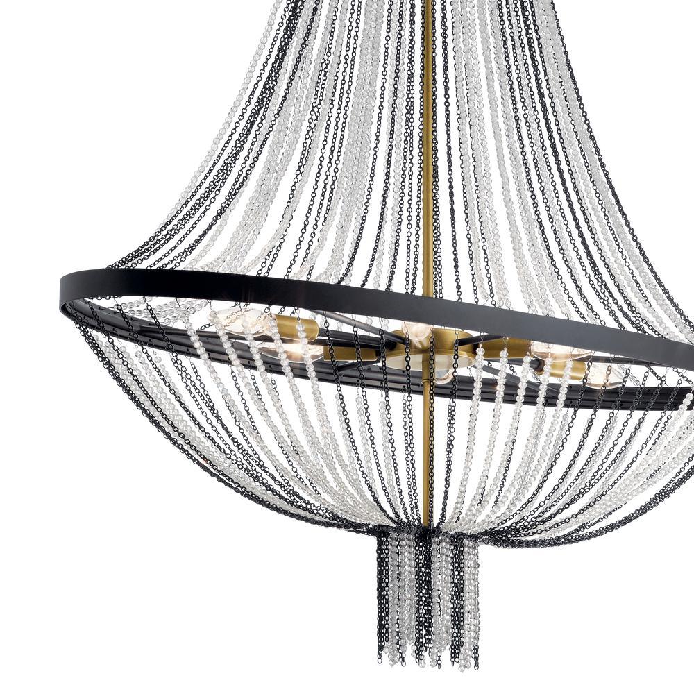 Alexia 36 In. 6 Lights Chandelier Black Finish - Bees Lighting