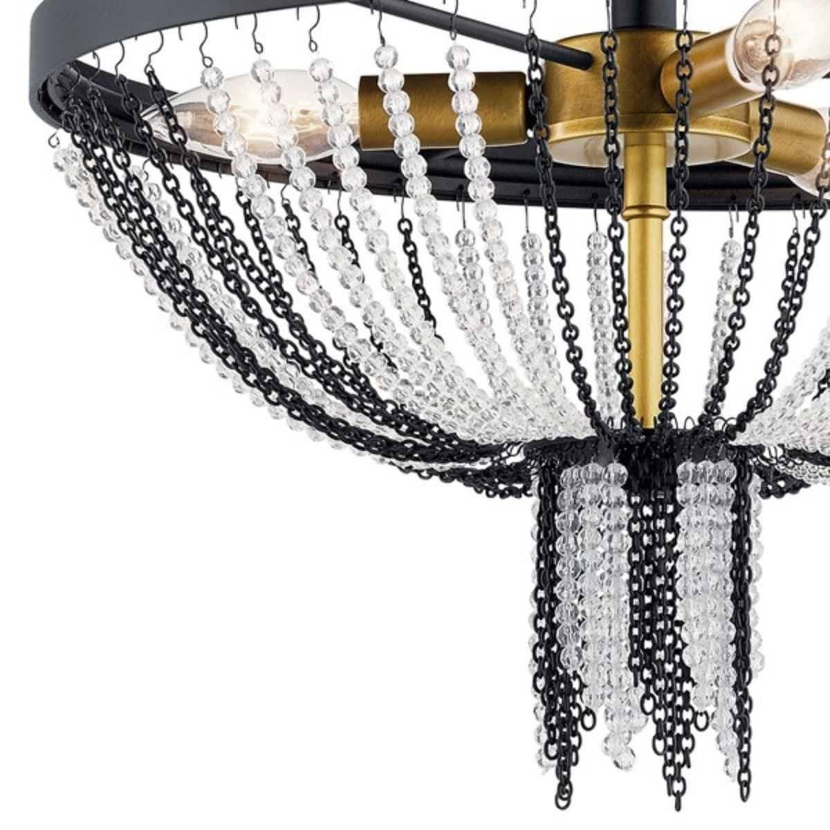 Alexia 16 in. 3 Lights Semi Flush Mount Light Black finish - Bees Lighting