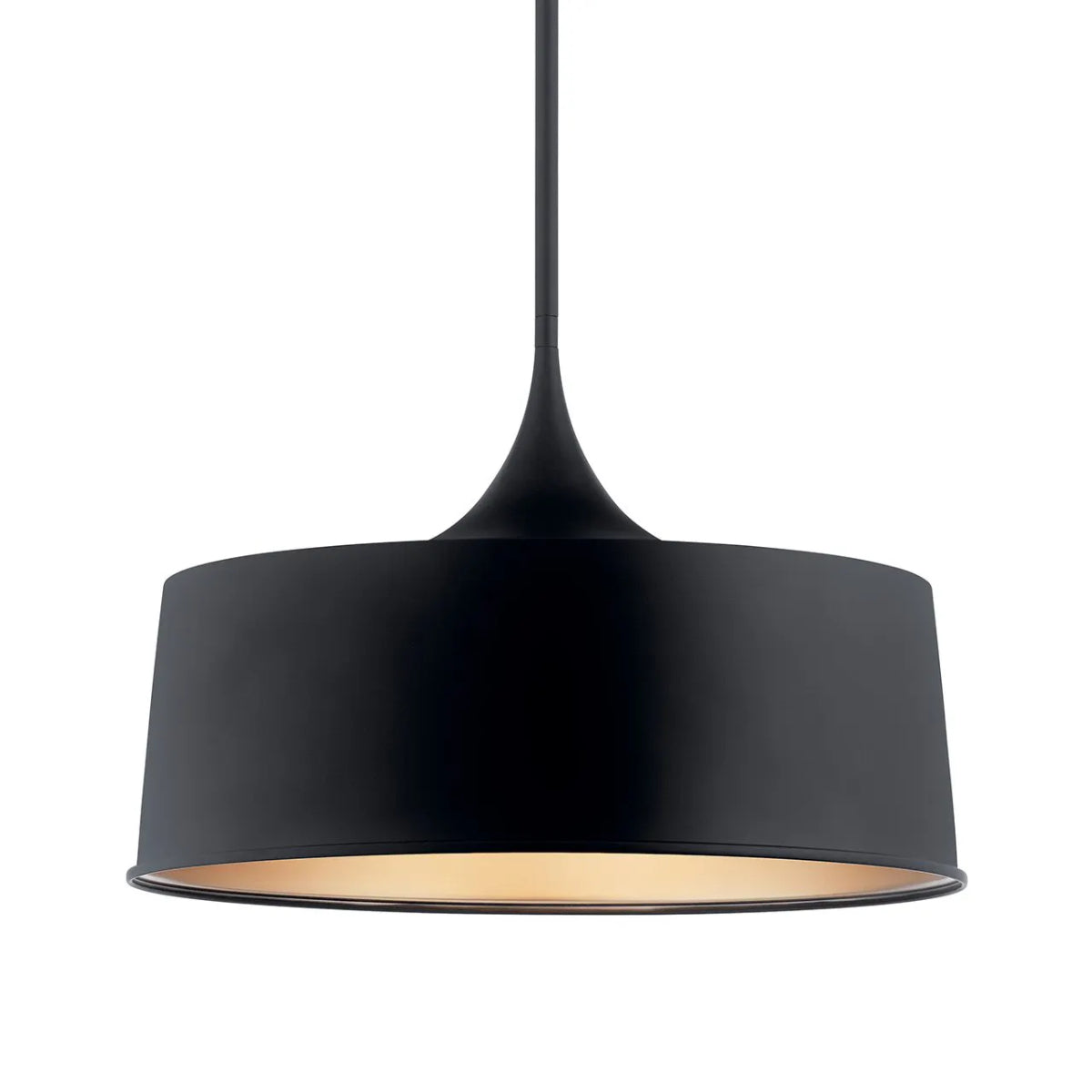 Elias 24" 1-Light Convertible Pendant Light with Metal Dome Shade, Black Finish - Bees Lighting