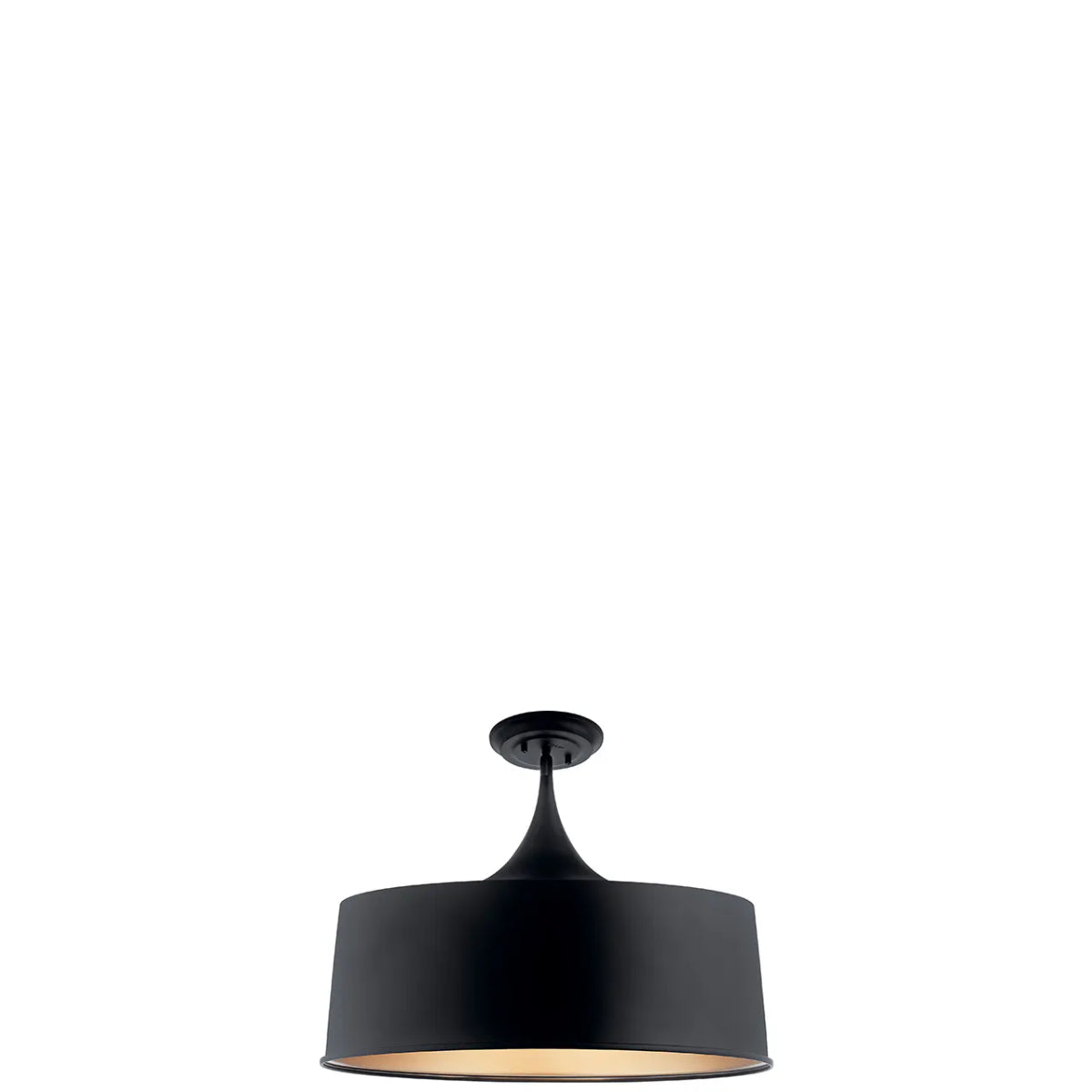 Elias 24" 1-Light Convertible Pendant Light with Metal Dome Shade, Black Finish - Bees Lighting