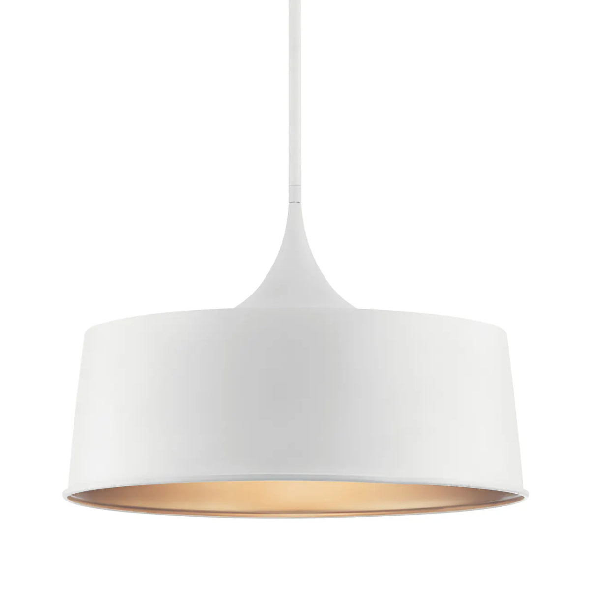 Elias 24" 1-Light Convertible Pendant Light with Metal Dome Shade, White Finish - Bees Lighting