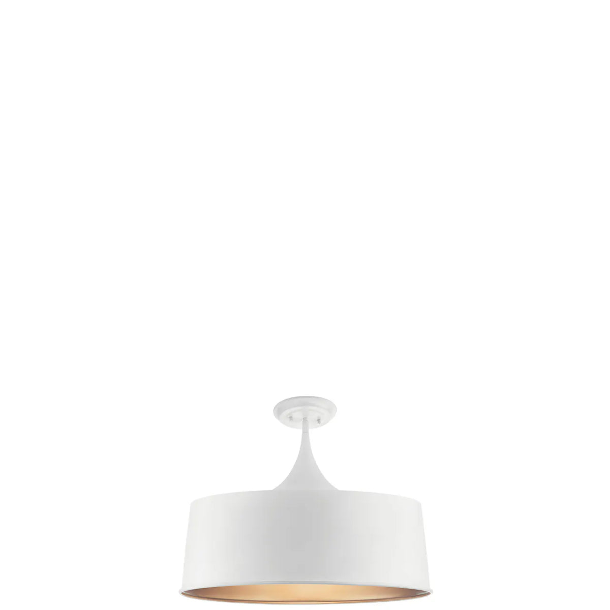 Elias 24" 1-Light Convertible Pendant Light with Metal Dome Shade, White Finish - Bees Lighting