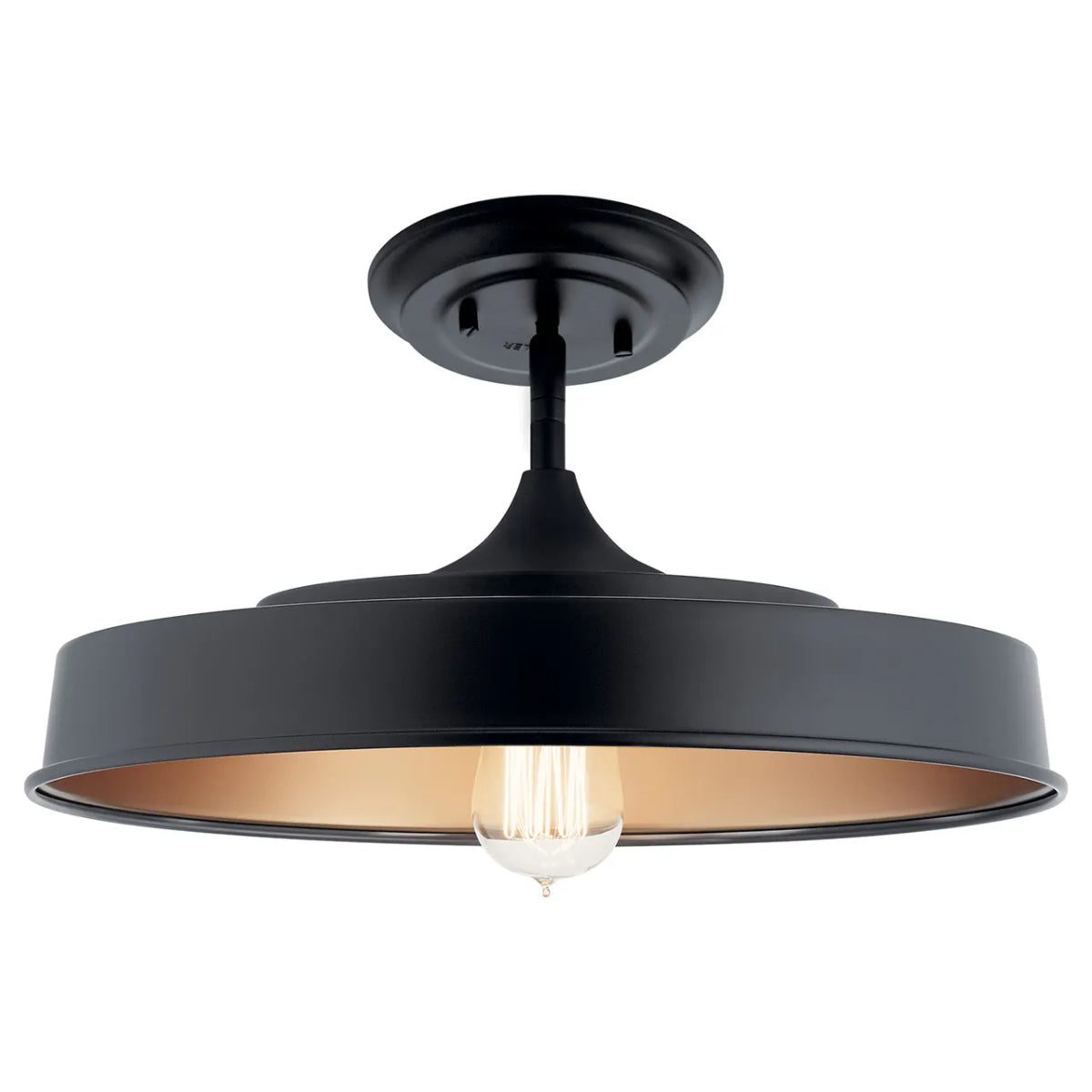 Elias 16" 1-Light Convertible Pendant Light with Metal Dome Shade, Black Finish - Bees Lighting